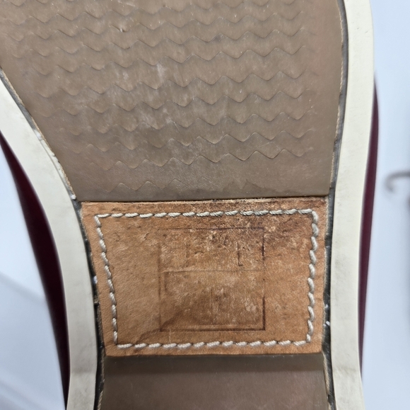 FRYE SULLY BOAT SHOES SLIP ON LOAFERS BURGUNDY LEATHER MEN SIZE 9 NAUTICAL FALL - Picture 13 of 15